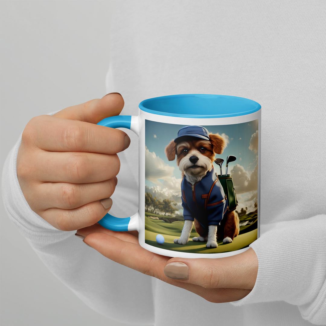 Pekapoo Golfer- Mug with Color Inside v10