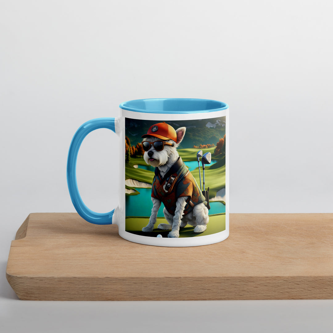 Pekapoo Golfer- Mug with Color Inside v13