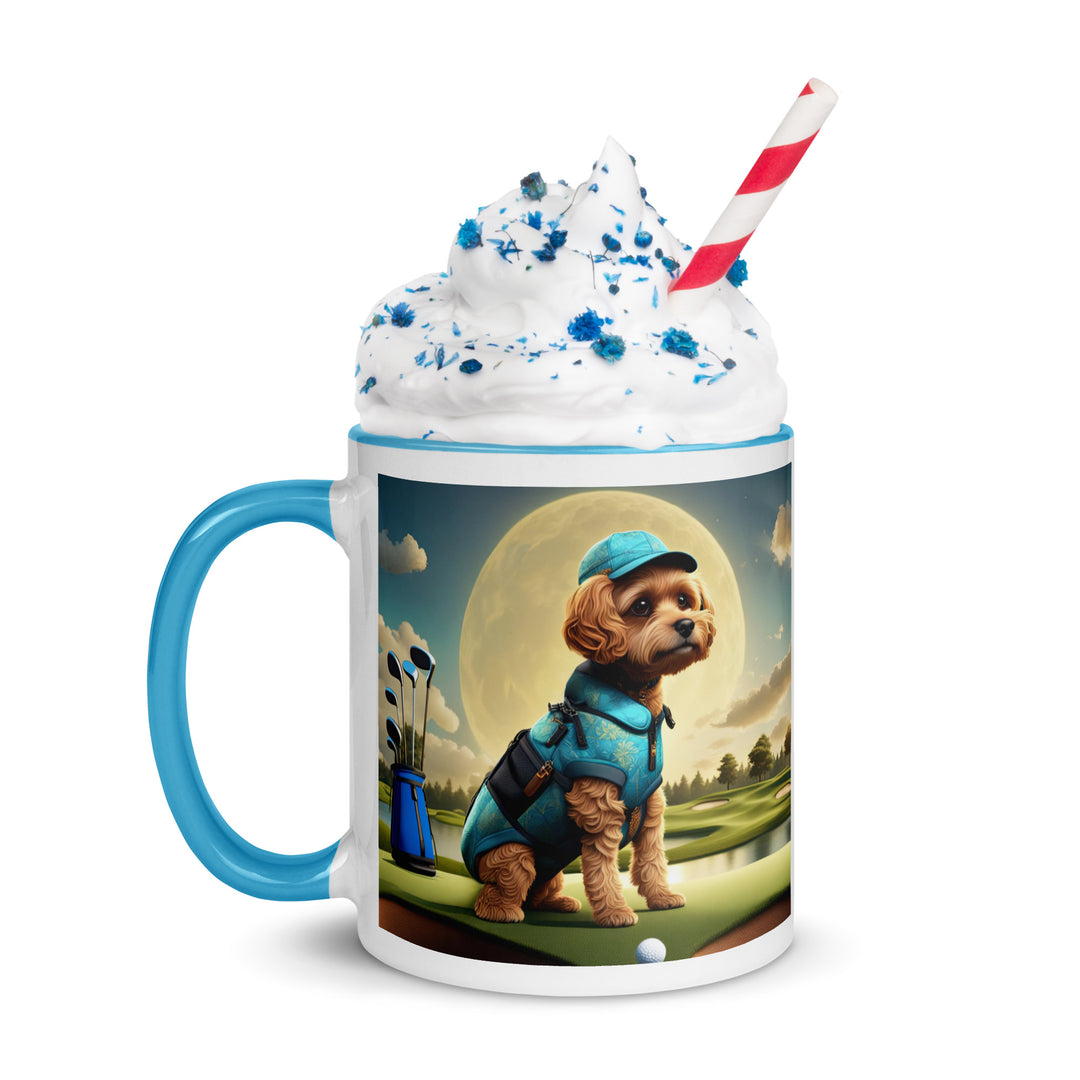 Pekapoo Golfer- Mug with Color Inside v9