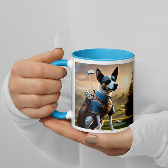 Texas Heeler Golfer- Mug with Color Inside v6