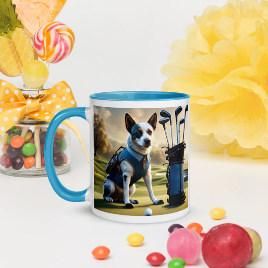 Texas Heeler Golfer- Mug with Color Inside v7