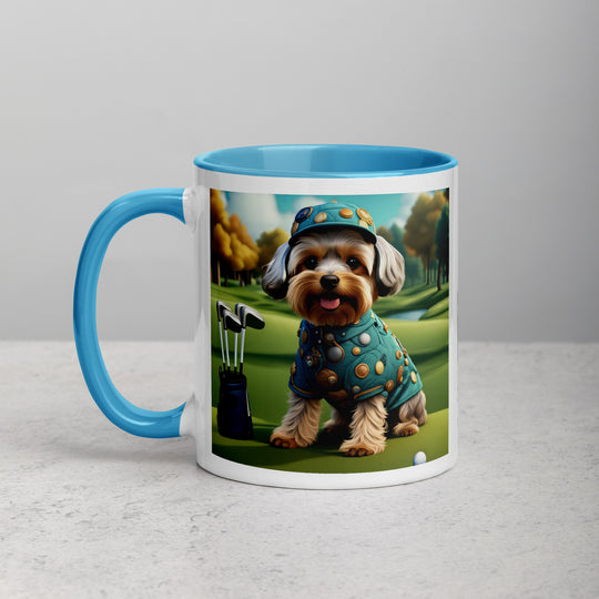 Yorkipoo Golfer- Mug with Color Inside v3