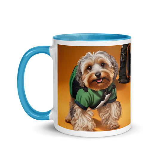 Yorkipoo Golfer- Mug with Color Inside v11