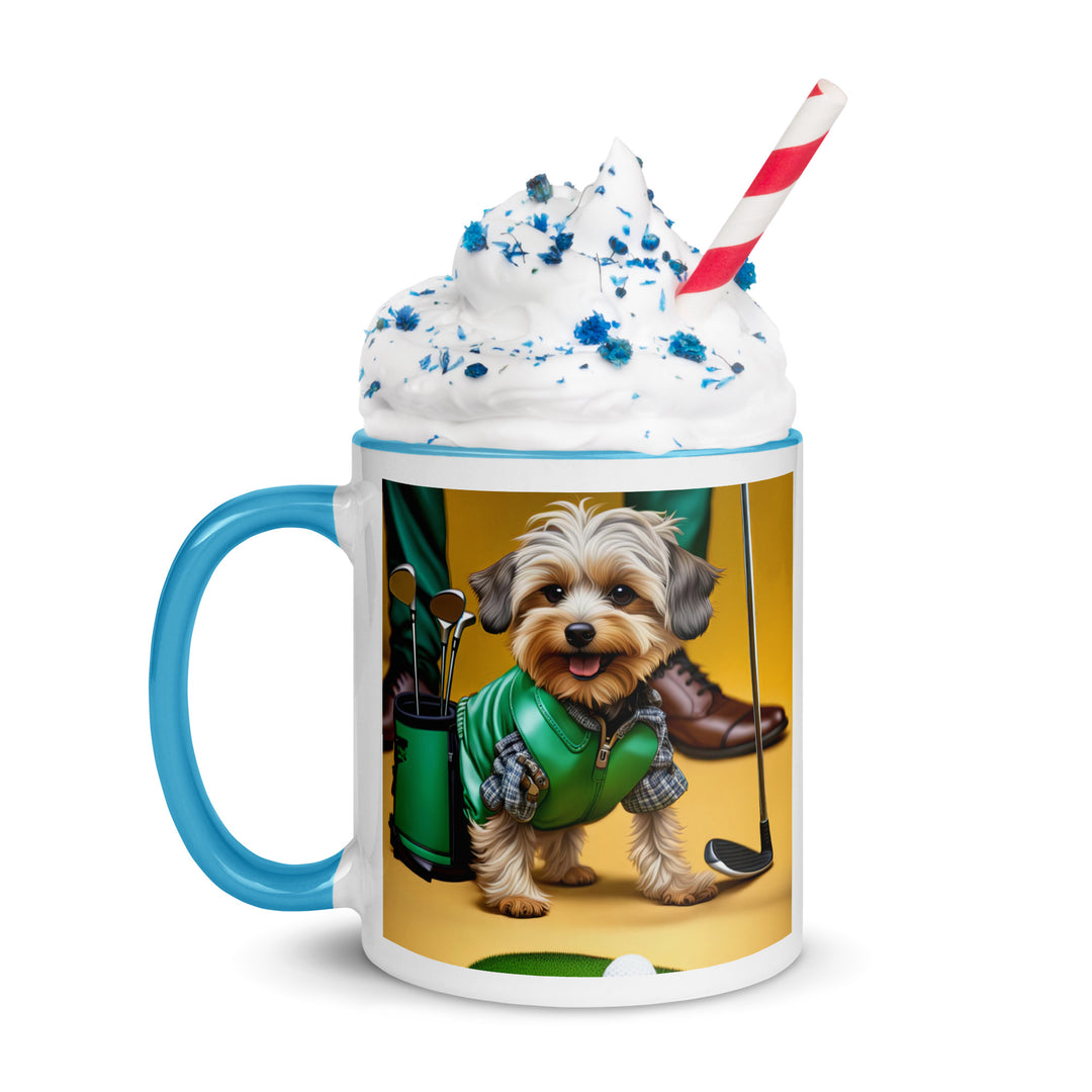 Yorkipoo Golfer- Mug with Color Inside v12