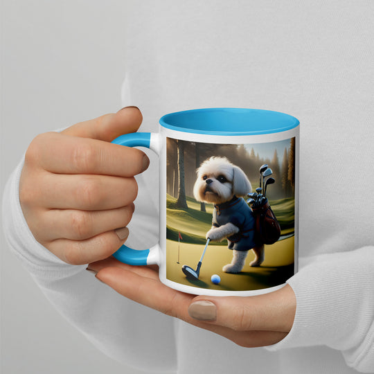 Pugapoo Golfer- Mug with Color Inside v3