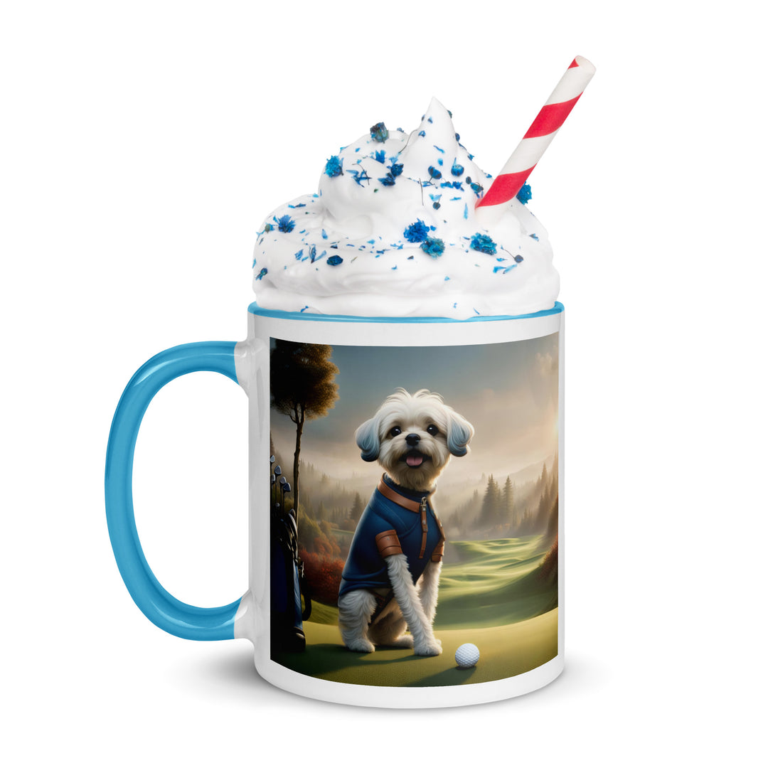 Pugapoo Golfer- Mug with Color Inside v7