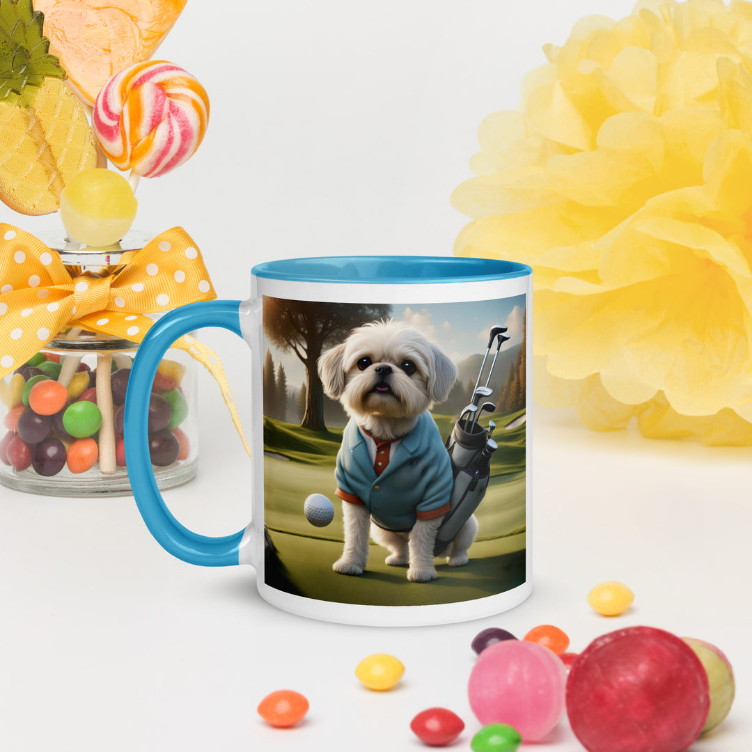 Pugapoo Golfer- Mug with Color Inside v5