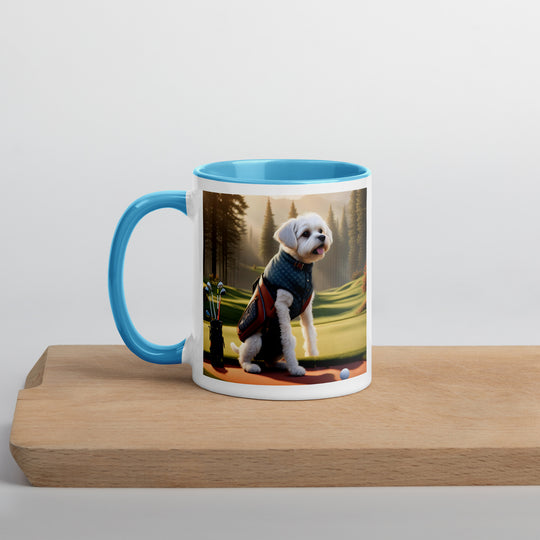 Pugapoo Golfer- Mug with Color Inside v8