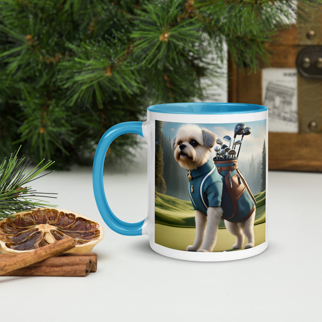 Pugapoo Golfer- Mug with Color Inside v9