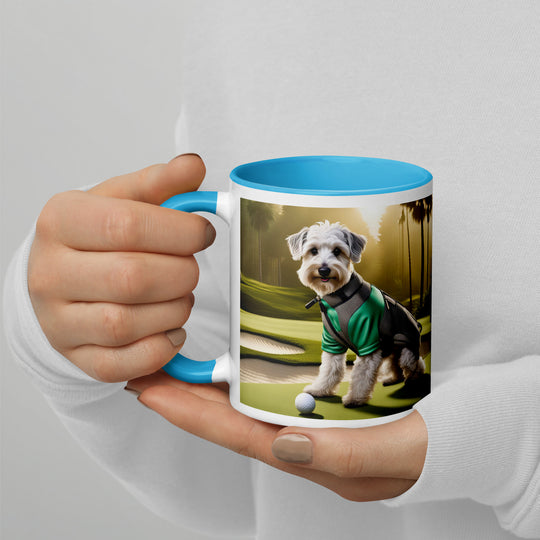 Schnoodle Golfer- Mug with Color Inside v3