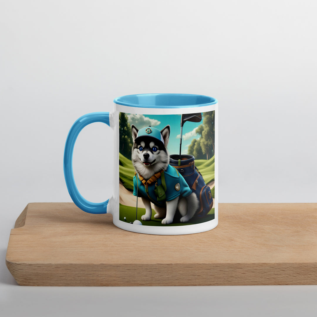 Pomsky Golfer- Mug with Color Inside