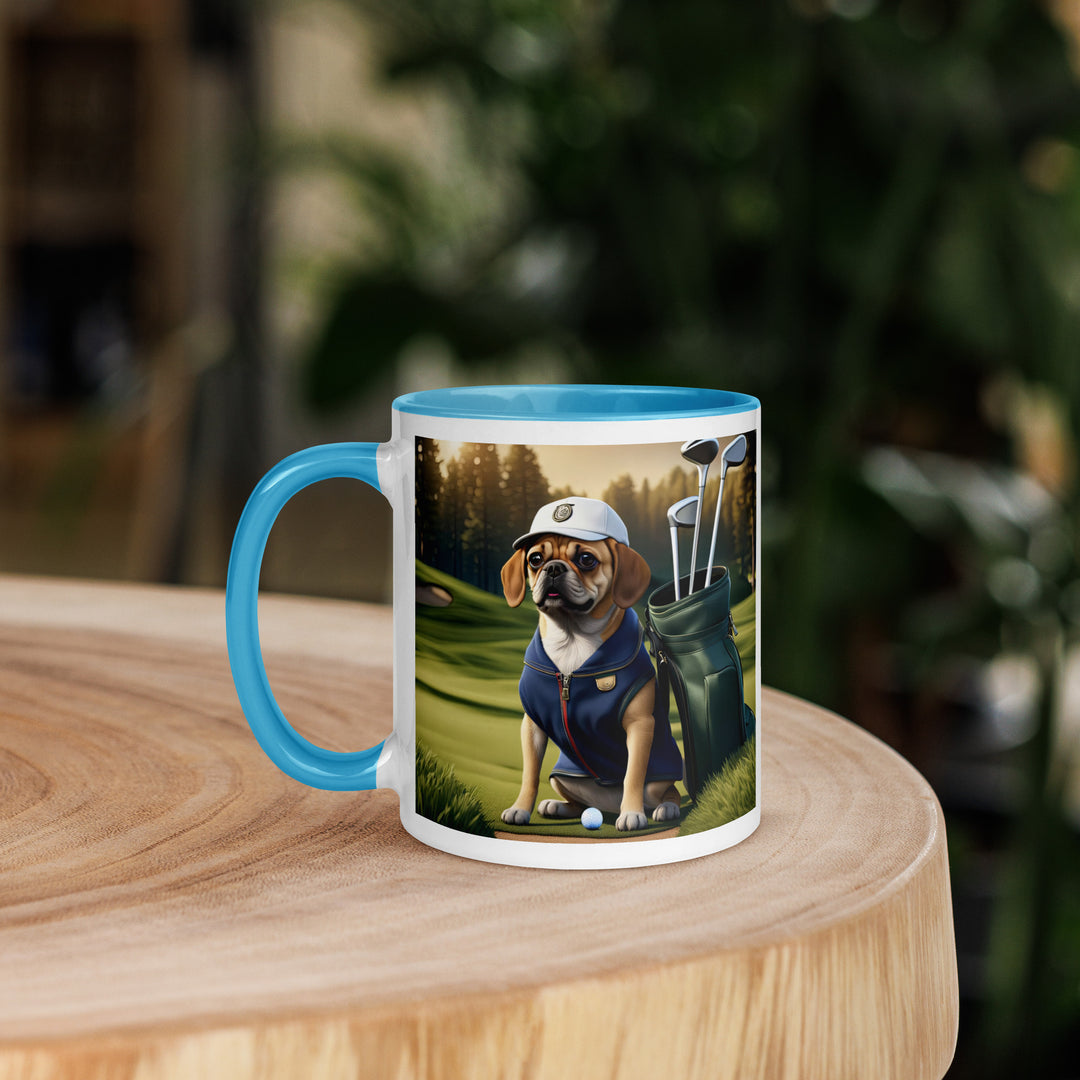 Puggle Golfer- Mug with Color Inside