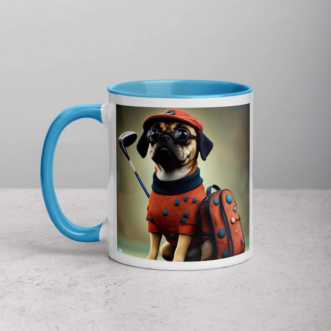 Puggle Golfer- Mug with Color Inside v4