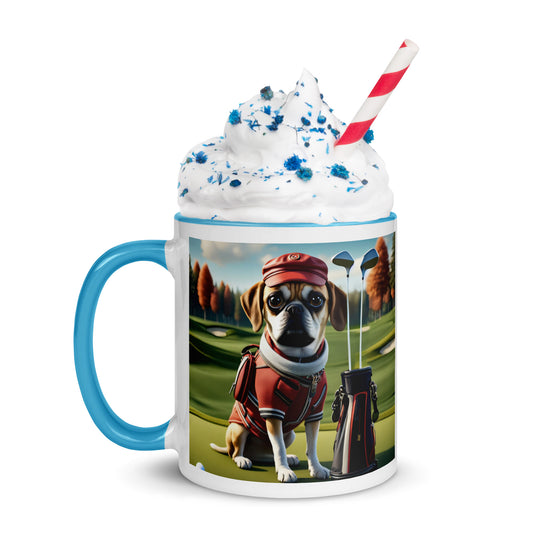 Puggle Golfer- Mug with Color Inside v6