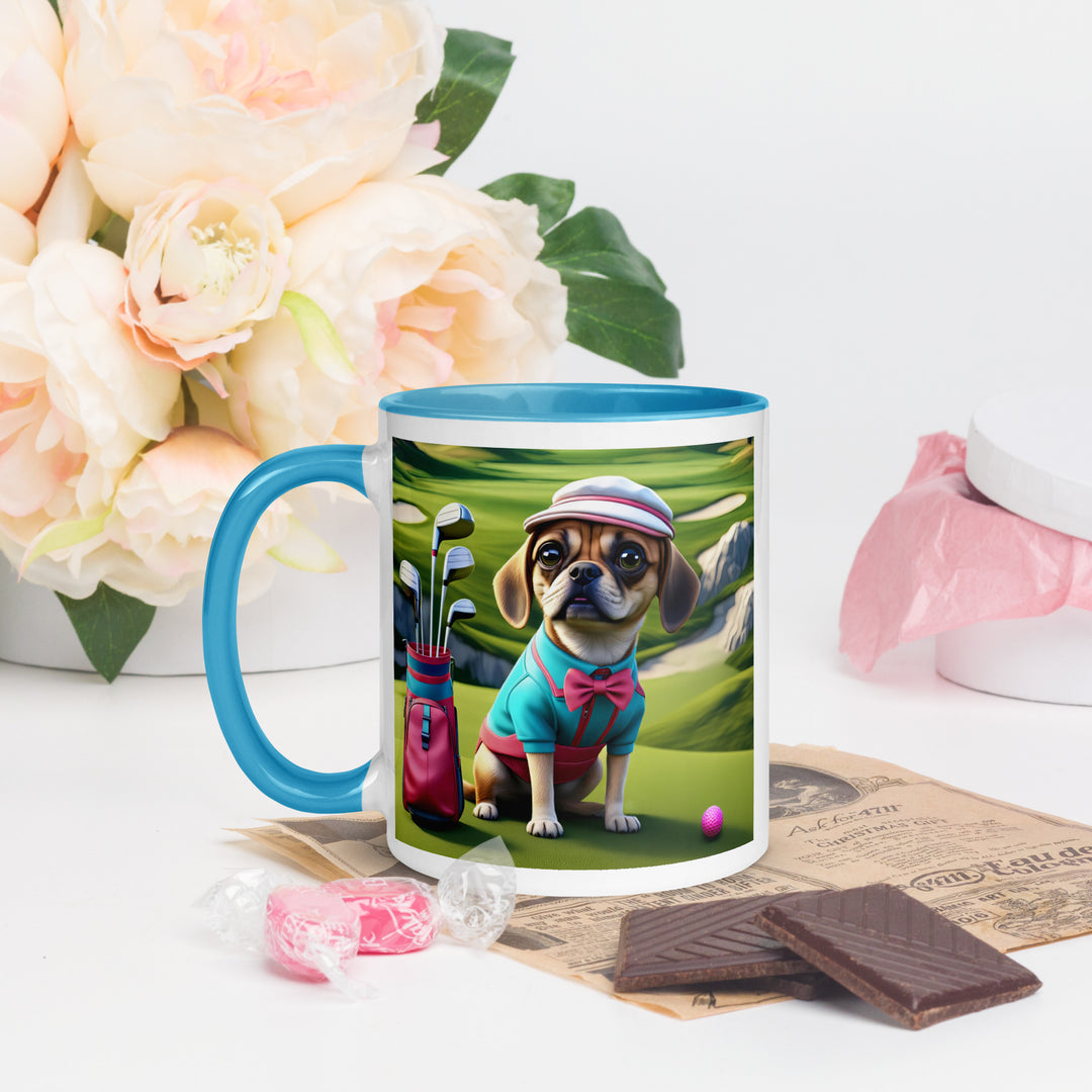 Puggle Golfer- Mug with Color Inside v10