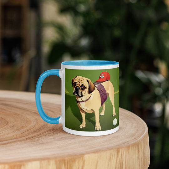 Puggle Golfer- Mug with Color Inside v11