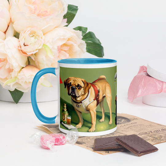 Puggle Golfer- Mug with Color Inside v15