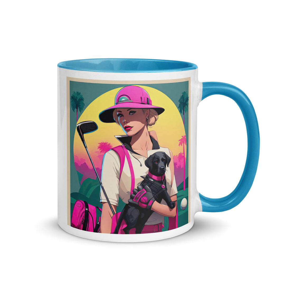 Mug with Color Inside-Labrador Retriever Golfer