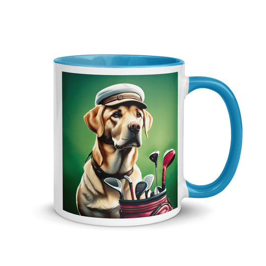 Mug with Color Inside-Labrador Retriever Golfer V2