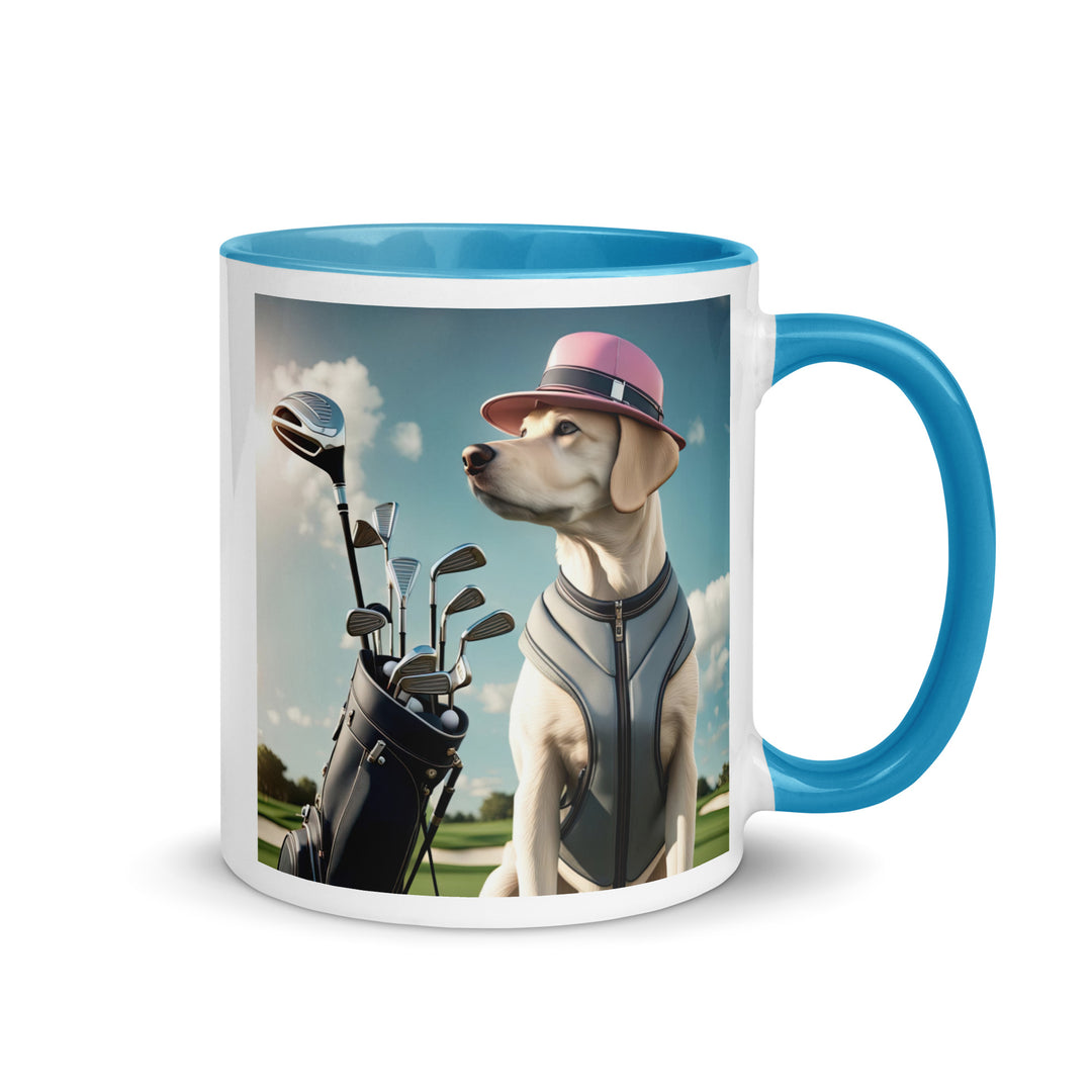 Mug with Color Inside-Labrador Retriever Golfer V3