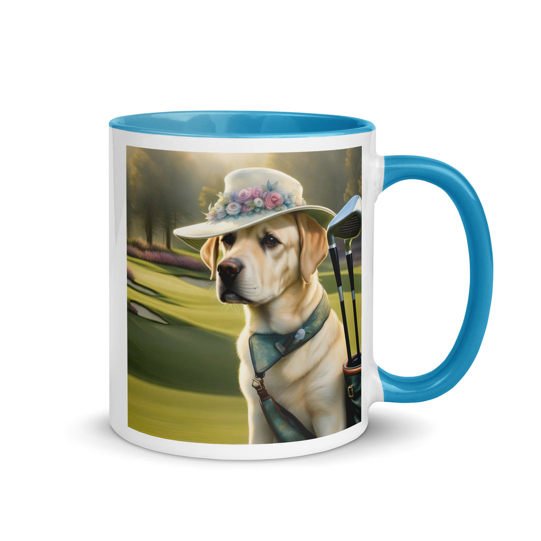 Mug with Color Inside-Labrador Retriever Golfer V4