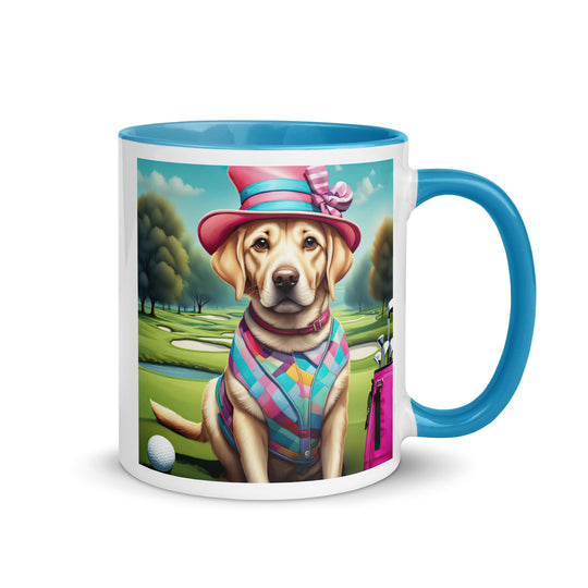 Mug with Color Inside-Labrador Retriever Golfer V6