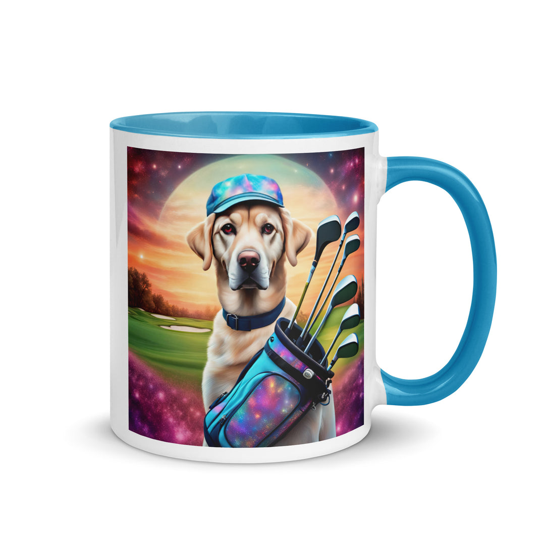 Mug with Color Inside-Labrador Retriever Golfer V8