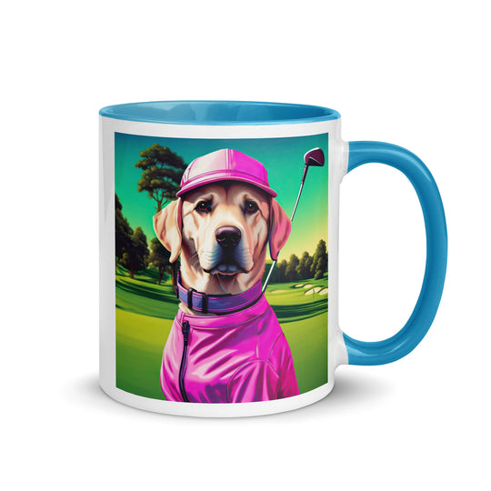 Mug with Color Inside-Labrador Retriever Golfer V14