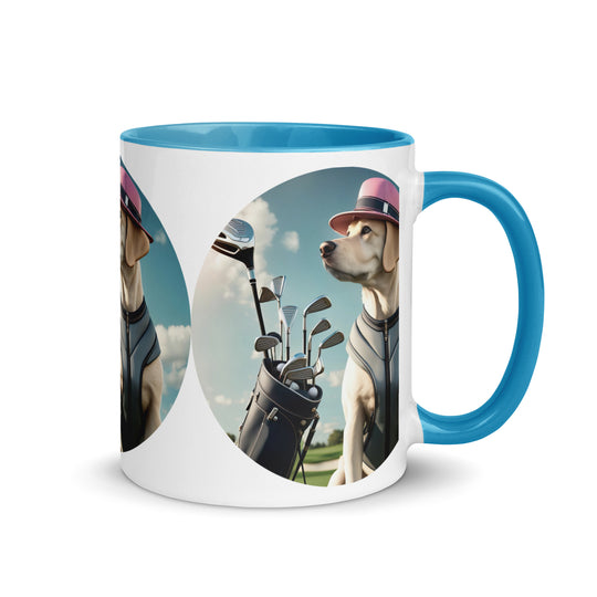 Mug with Color Inside-Labrador Retriever Golfer V24