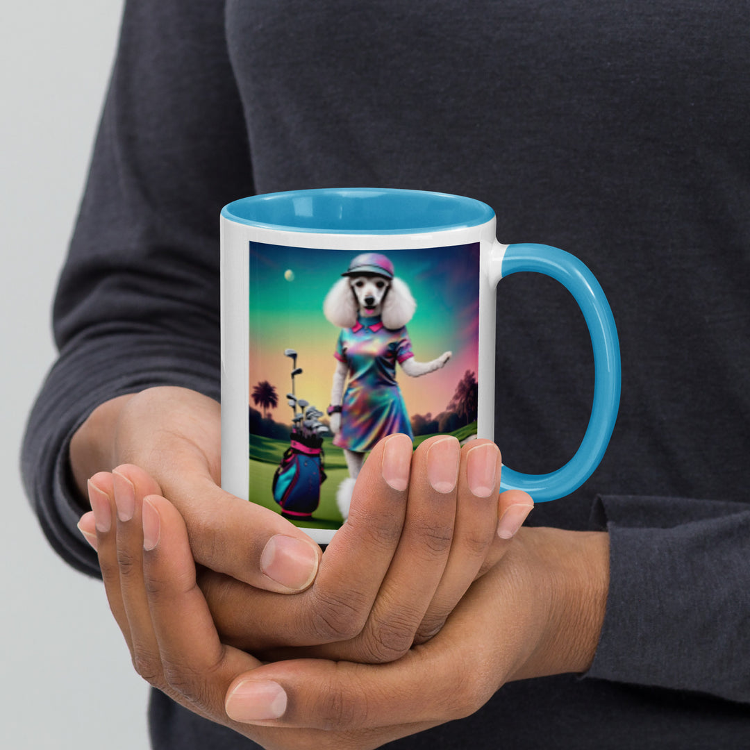 Poodle Golfer- Mug with Color Inside