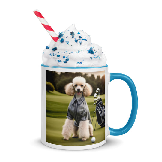 Poodle Golfer- Mug with Color Inside v2