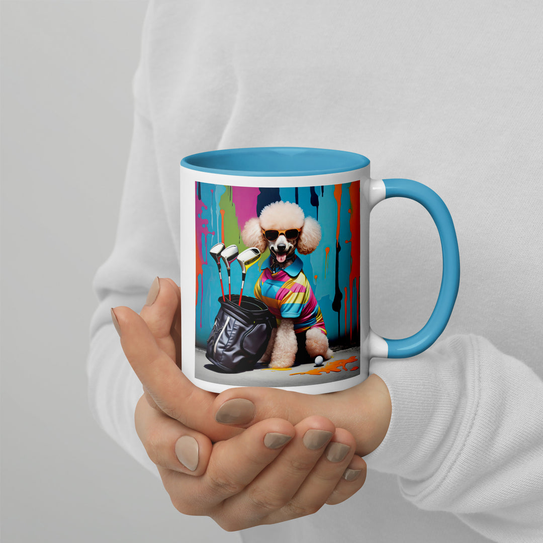 Poodle Golfer- Mug with Color Inside v3