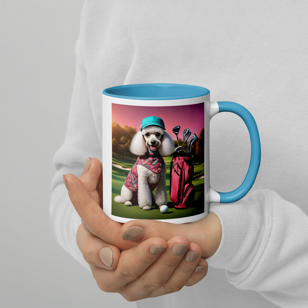 Poodle Golfer- Mug with Color Inside v5
