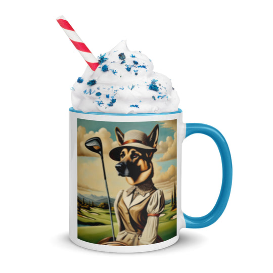 German Shepherd Golfer- Mug with Color Inside V14