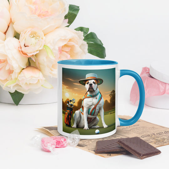 American Bulldog Golfer- Mug with Color Inside v2