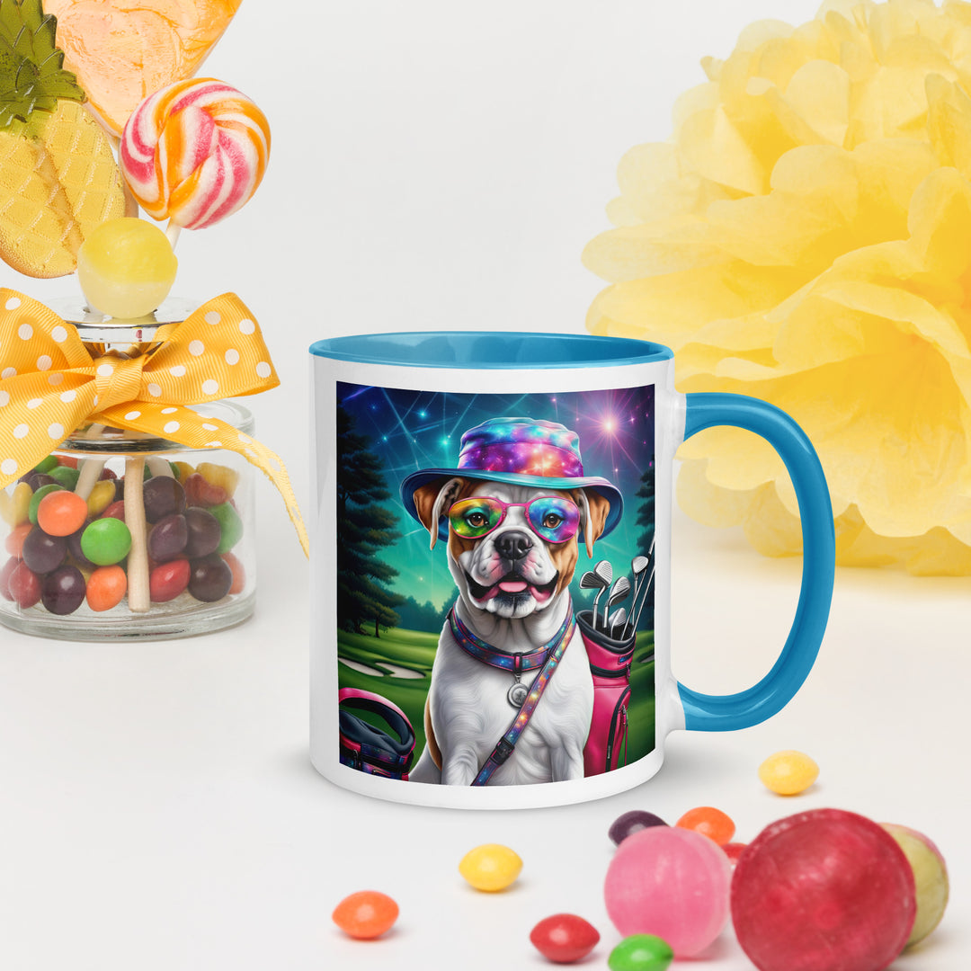 American Bulldog Golfer- Mug with Color Inside v4