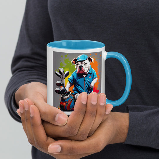 Bulldog Golfer- Mug with Color Inside V2