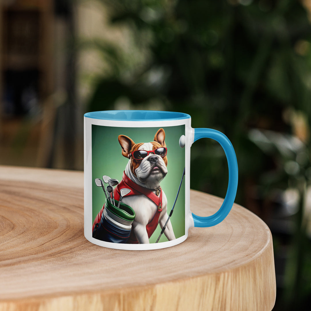 Bulldog Golfer- Mug with Color Inside V3