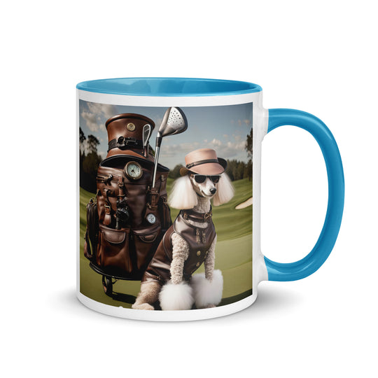 Poodle Golfer- Mug with Color Inside v6