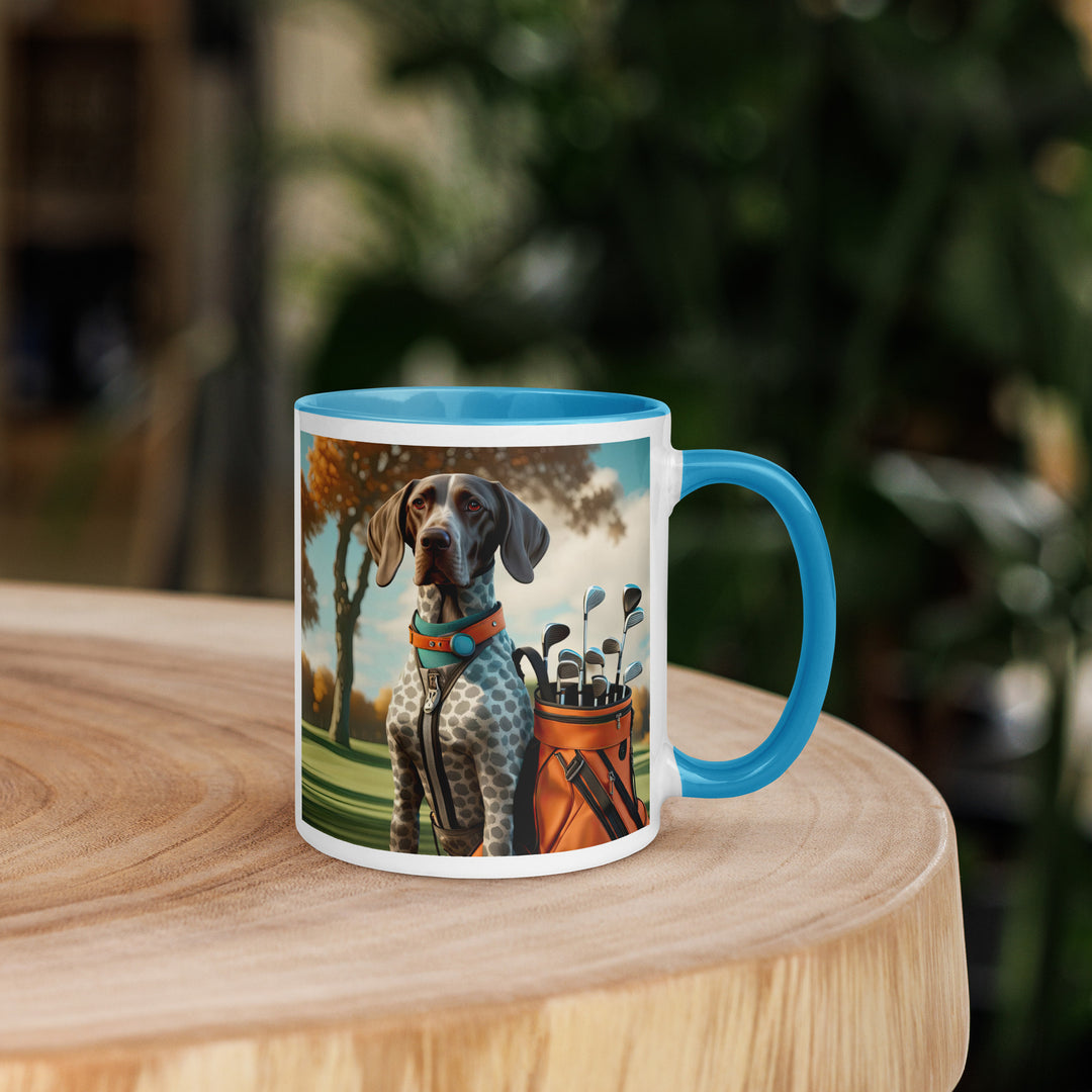 German Shorthaired Pointer Golfer- Mug with Color Inside