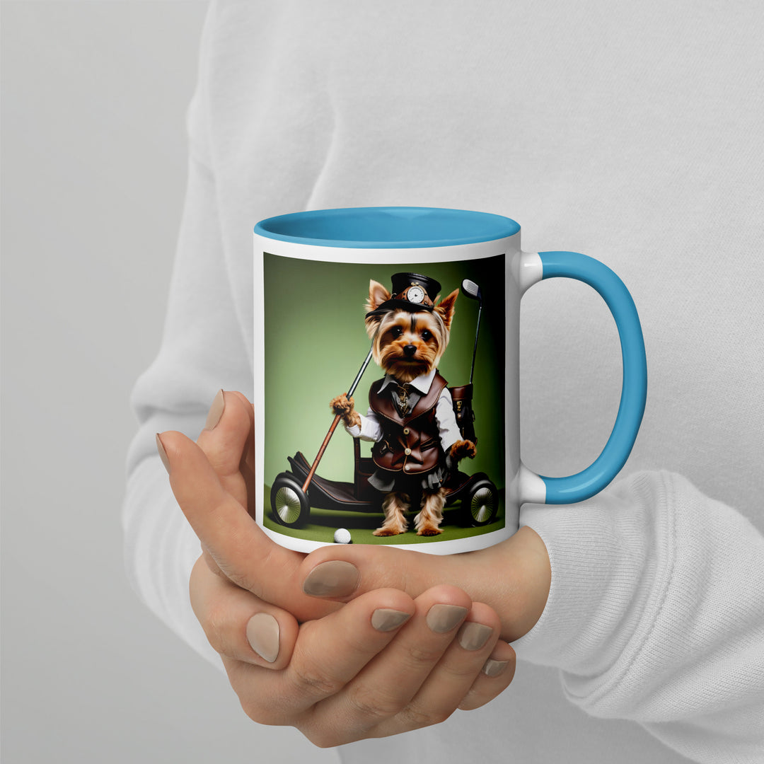 Yorkshire Terrier Golfer- Mug with Color Inside v4