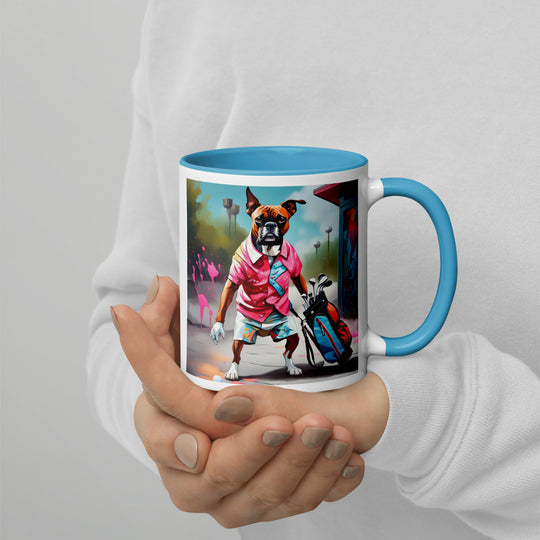 Boxer Golfer- Mug with Color Inside v2