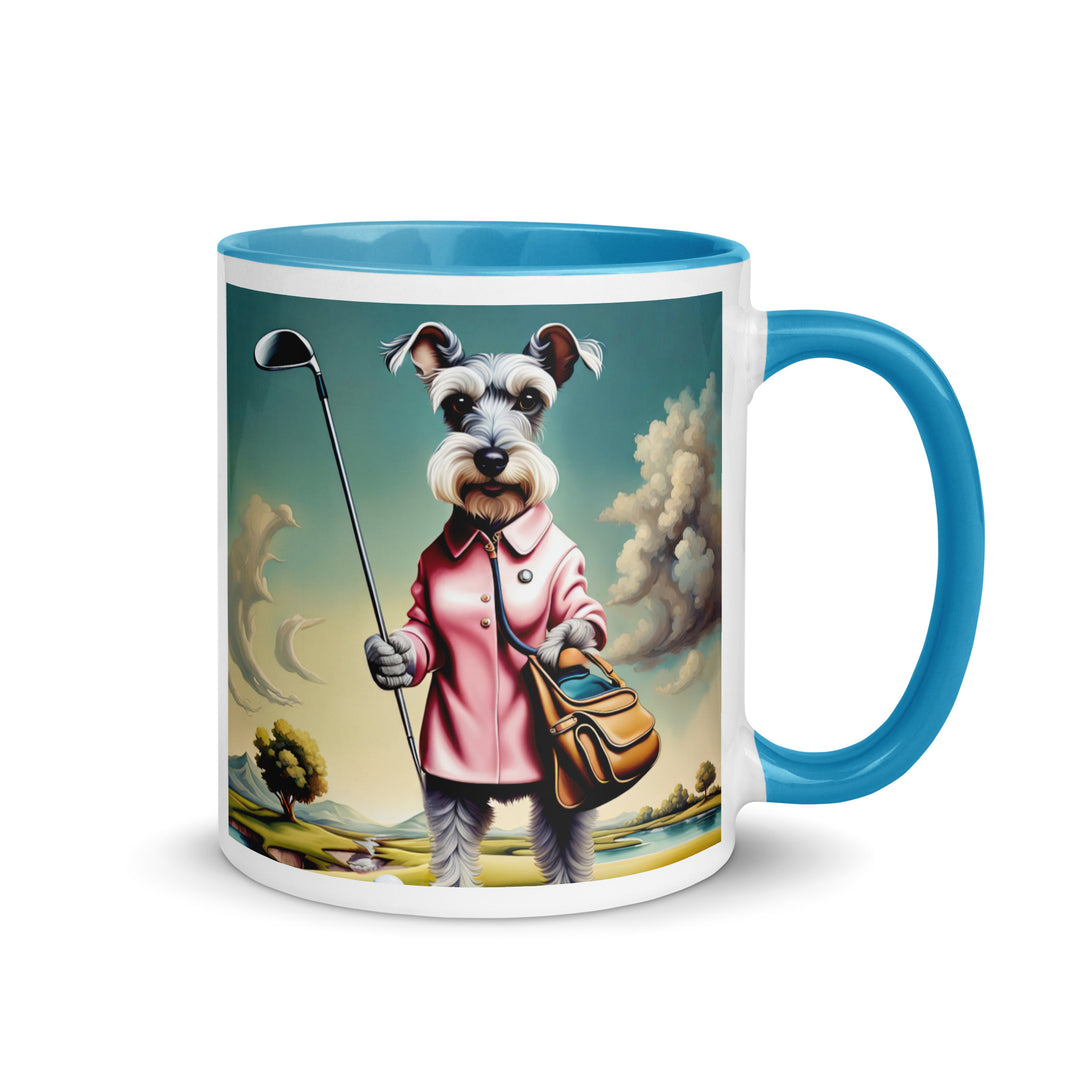 Miniature Schnauzer Golfer- Mug with Color Inside