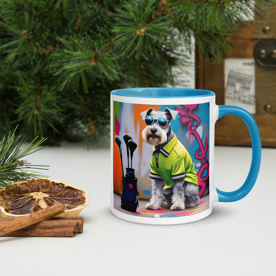 Miniature Schnauzer Golfer- Mug with Color Inside v3