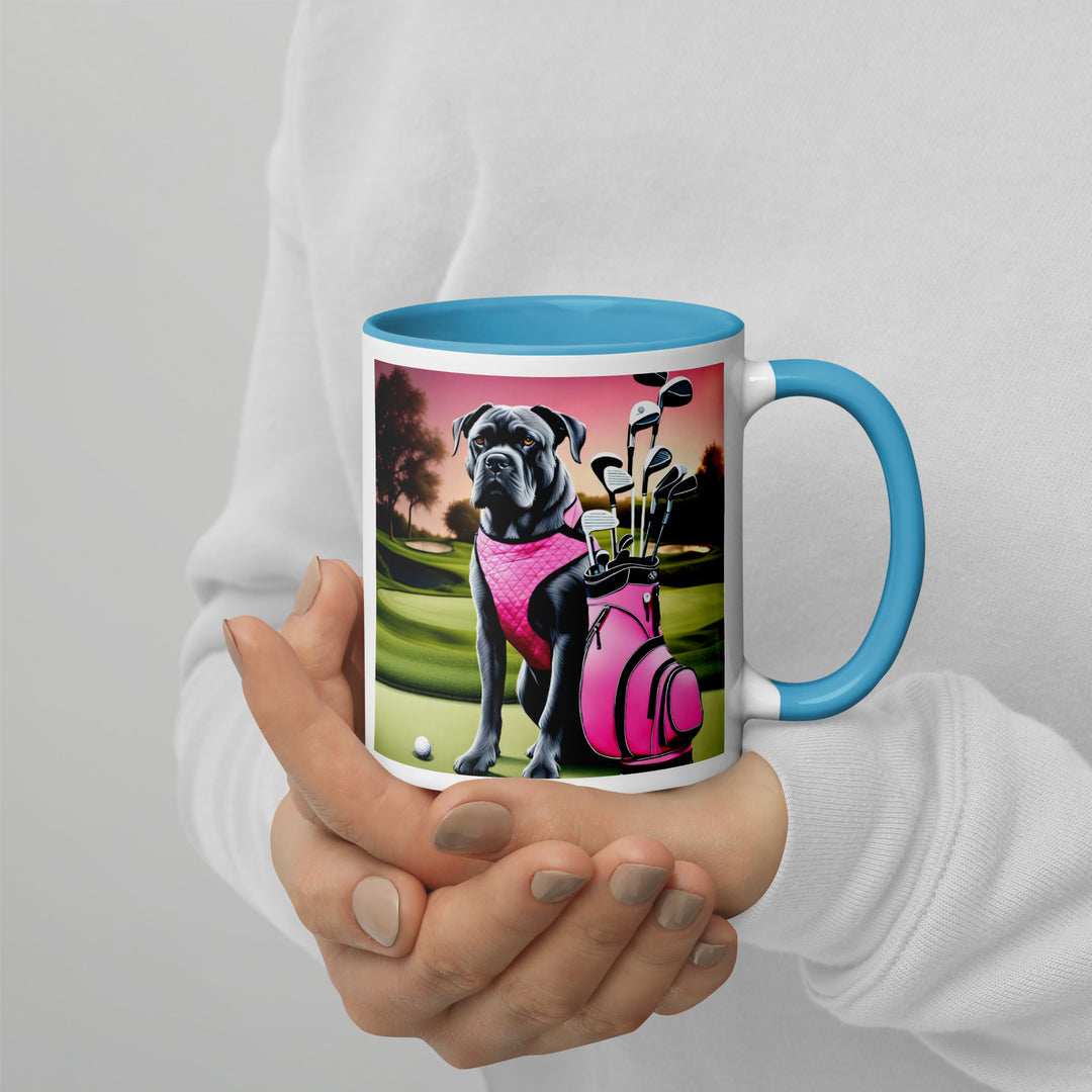 Cane Corso Golfer- Mug with Color Inside