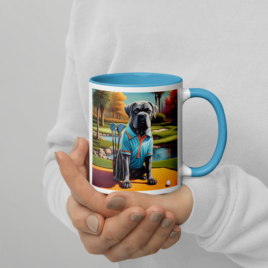 Cane Corso Golfer- Mug with Color Inside v4