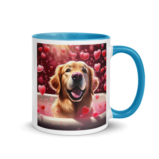 Golden Retriever Romantic- Mug with Color Inside