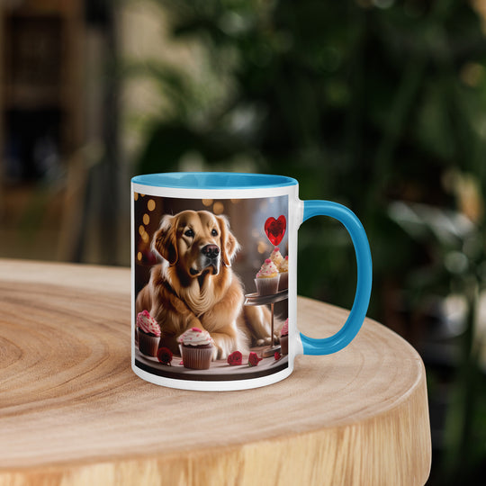 Golden Retriever Romantic- Mug with Color Inside v3