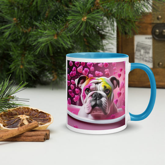 Bulldog Romantic- Mug with Color Inside