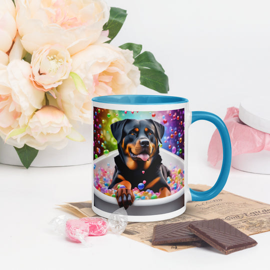 Rottweiler Romantic- Mug with Color Inside v3